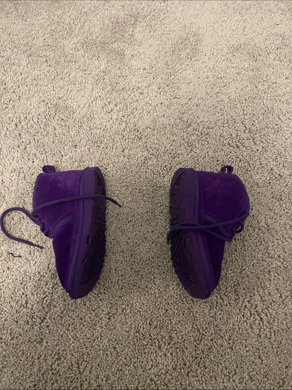 Ugg Purple Suede Lace-Up Booties